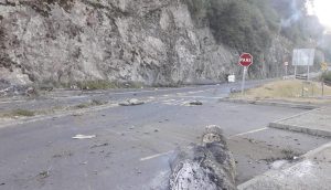 Ruta CH-203 permanece cortada por incendio forestal en Rucatrehua en Panguipulli