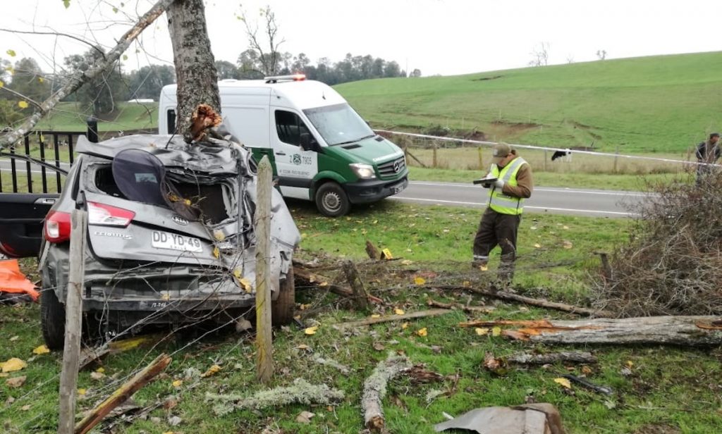 Dos personas murieron tras colisión de vehículo contra un árbol en Río Bueno