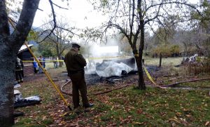 Adulto mayor murió en incendio que destruyó su casa en Panguipulli