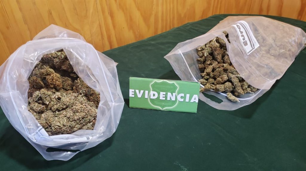 Detienen a hombre que trasladaba más de dos kilos y medio de marihuana en un bus en La Unión