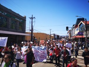 Funcionarios de la salud se unieron para marchar por el centro de Valdivia