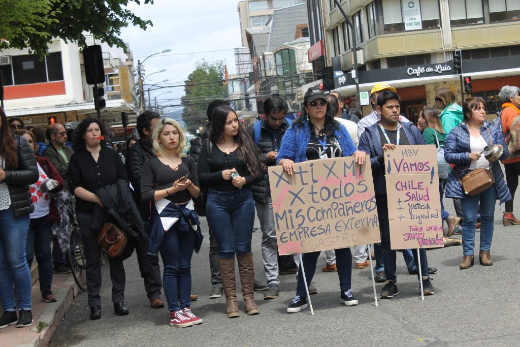 Funcionarios de la salud se manifestaron por aumento de recursos para el Hospital Base de Valdivia