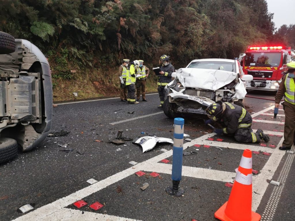 Cuatro lesionados dejó nuevo accidente en la ruta que une Valdivia con Paillaco