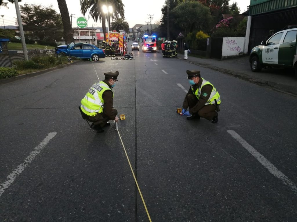 Preso quedó conductor por fatal accidente en Valdivia: Había bebido alcohol y no tenía licencia