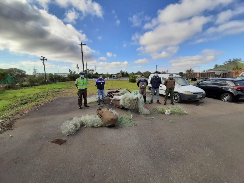 Desbaratan campamento de pescadores furtivos en el río Bueno: Habían instalado 240 metros de red