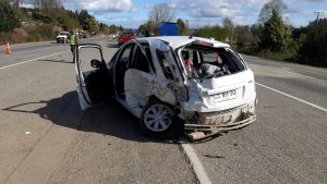 Adulto mayor murió en accidente vehicular en Los Lagos: Niña de dos años está grave