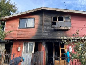 Tres viviendas fueron afectadas por incendio en el sector Corvi de Valdivia